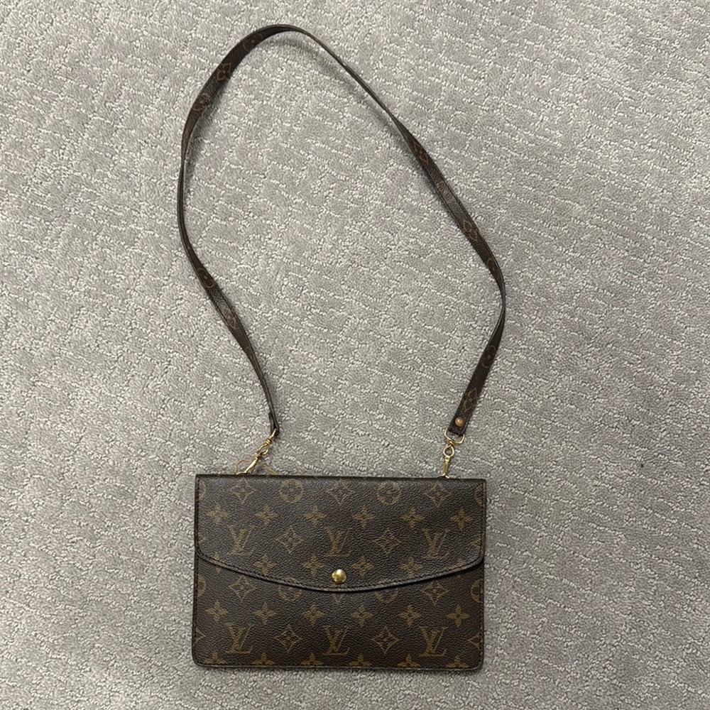 Double sided Louis Vuitton Brown and Gold Monogram Crossbody Bag